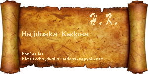 Hajduska Kadosa névjegykártya